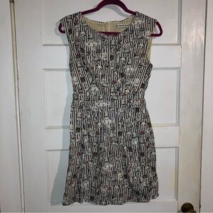 Modcloth Black and White Graphic Mini Dress